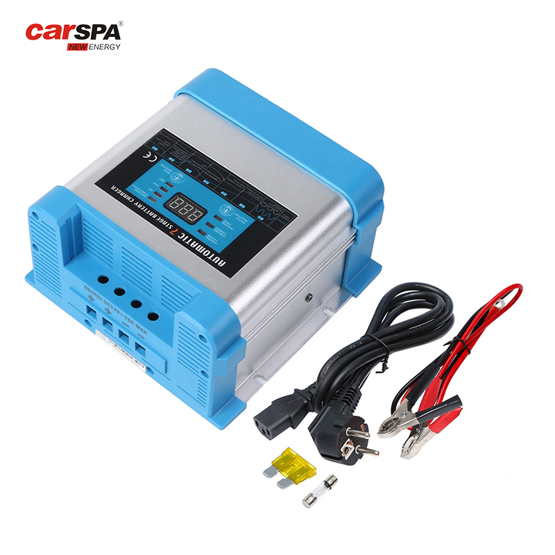 EBC1210-12V 10A 7 Stage Charging Mode Battery Charger With Dual Battery Output